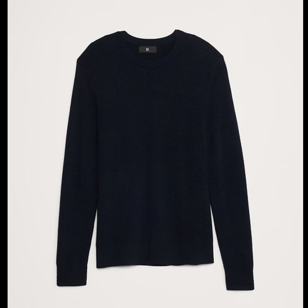 Banana Republic Merino Thermal Knit Sweater - Black
